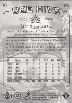 2003-04 Upper Deck Beehive #91 Luc Robitaille Back