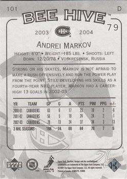 2003-04 Upper Deck Beehive #101 Andrei Markov Back