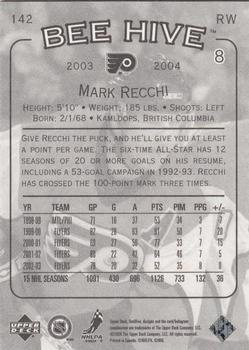 2003-04 Upper Deck Beehive #142 Mark Recchi Back