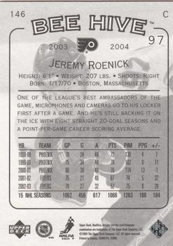 2003-04 Upper Deck Beehive #146 Jeremy Roenick Back