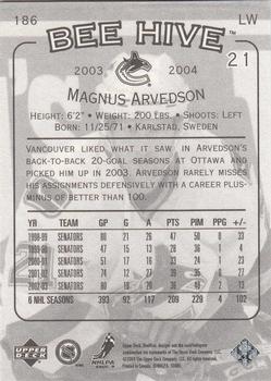2003-04 Upper Deck Beehive #186 Magnus Arvedson Back