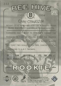 2003-04 Upper Deck Beehive #222 Carl Corazzini Back