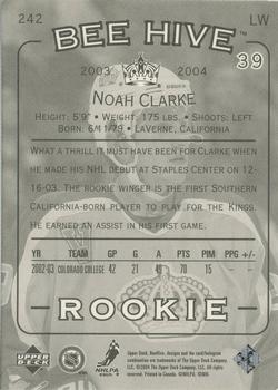 2003-04 Upper Deck Beehive #242 Noah Clarke Back