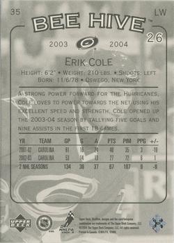 2003-04 Upper Deck Beehive #35 Erik Cole Back