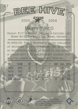 2003-04 Upper Deck Beehive #67 Marty Turco Back