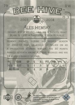 2003-04 Upper Deck Beehive #79 Ales Hemsky Back