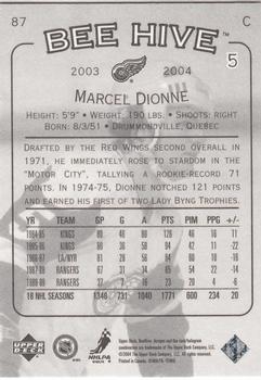 2003-04 Upper Deck Beehive #87 Marcel Dionne Back