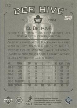 2003-04 Upper Deck Beehive #182 Ed Belfour Back