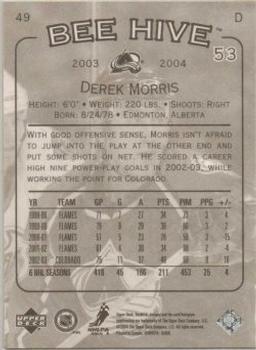 2003-04 Upper Deck Beehive #49 Derek Morris Back
