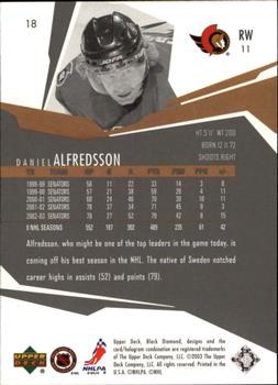 2003-04 Upper Deck Black Diamond #18 Daniel Alfredsson Back