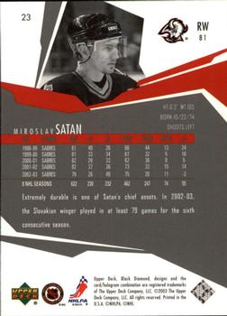 2003-04 Upper Deck Black Diamond #23 Miroslav Satan Back