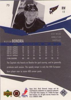 2003-04 Upper Deck Black Diamond #75 Peter Bondra Back