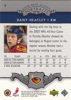 2003-04 Upper Deck Classic Portraits #4 Dany Heatley Back