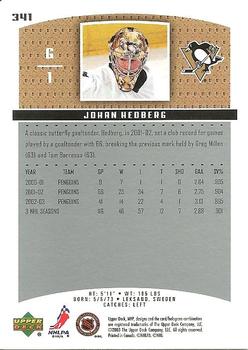 2003-04 Upper Deck MVP #341 Johan Hedberg Back