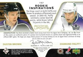 2003-04 Upper Deck Rookie Update #157 Zigmund Palffy / Dustin Brown Back