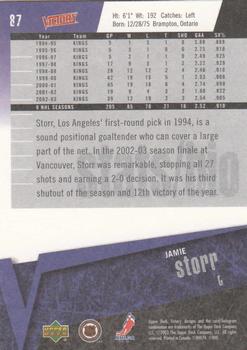 2003-04 Upper Deck Victory #87 Jamie Storr Back
