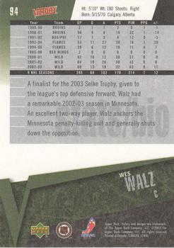 2003-04 Upper Deck Victory #94 Wes Walz Back