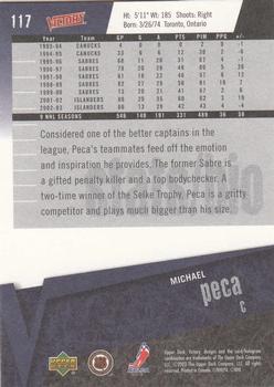 2003-04 Upper Deck Victory #117 Michael Peca Back