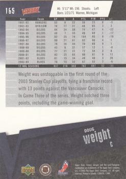 2003-04 Upper Deck Victory #165 Doug Weight Back