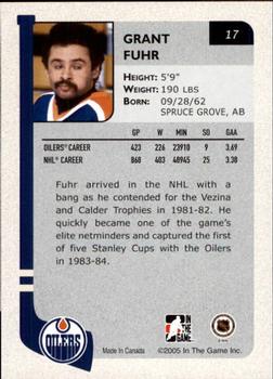 2004-05 In The Game Franchises Canadian #17 Grant Fuhr Back