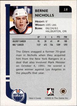 2004-05 In The Game Franchises Canadian #18 Bernie Nicholls Back