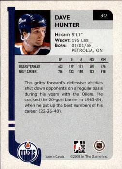 2004-05 In The Game Franchises Canadian #30 Dave Hunter Back