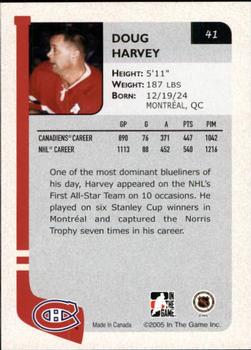 2004-05 In The Game Franchises Canadian #41 Doug Harvey Back