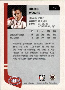 2004-05 In The Game Franchises Canadian #49 Dickie Moore Back