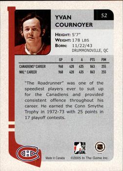 2004-05 In The Game Franchises Canadian #52 Yvan Cournoyer Back
