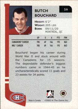2004-05 In The Game Franchises Canadian #54 Butch Bouchard Back