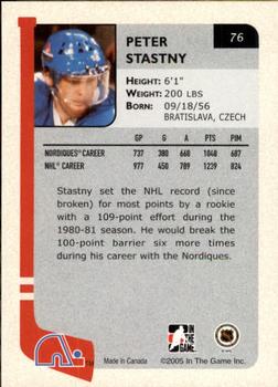 2004-05 In The Game Franchises Canadian #76 Peter Stastny Back