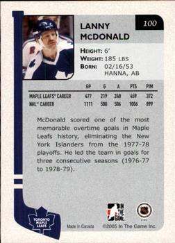 2004-05 In The Game Franchises Canadian #100 Lanny McDonald Back