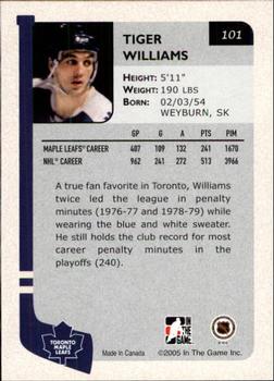 2004-05 In The Game Franchises Canadian #101 Tiger Williams Back