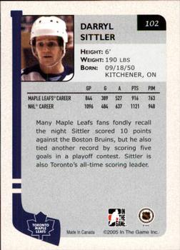 2004-05 In The Game Franchises Canadian #102 Darryl Sittler Back