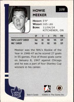 2004-05 In The Game Franchises Canadian #108 Howie Meeker Back