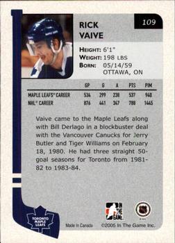 2004-05 In The Game Franchises Canadian #109 Rick Vaive Back