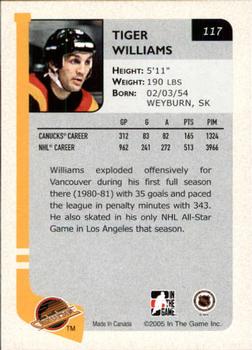 2004-05 In The Game Franchises Canadian #117 Tiger Williams Back