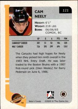 2004-05 In The Game Franchises Canadian #121 Cam Neely Back