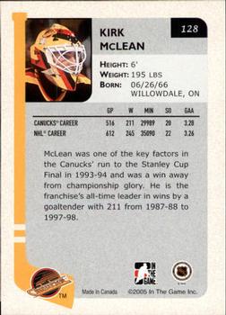 2004-05 In The Game Franchises Canadian #128 Kirk McLean Back