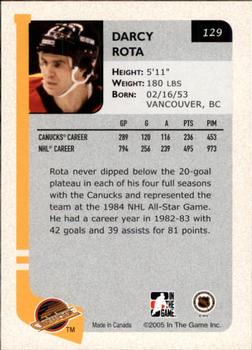 2004-05 In The Game Franchises Canadian #129 Darcy Rota Back