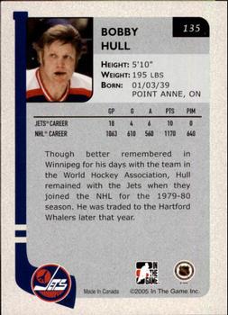 2004-05 In The Game Franchises Canadian #135 Bobby Hull Back