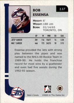 2004-05 In The Game Franchises Canadian #137 Bob Essensa Back