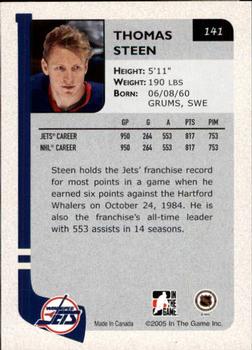 2004-05 In The Game Franchises Canadian #141 Thomas Steen Back