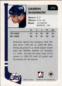2004-05 In The Game Franchises Canadian #142 Darrin Shannon Back