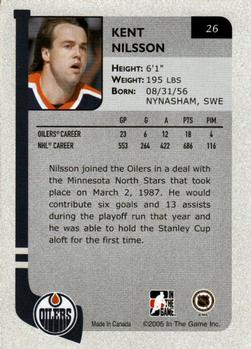2004-05 In The Game Franchises Canadian #26 Kent Nilsson Back