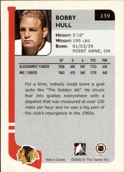 2004-05 In The Game Franchises US West #159 Bobby Hull Back