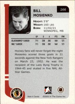 2004-05 In The Game Franchises US West #166 Bill Mosienko Back