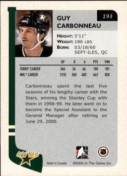 2004-05 In The Game Franchises US West #193 Guy Carbonneau Back