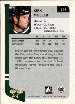 2004-05 In The Game Franchises US West #194 Kirk Muller Back