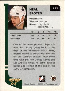 2004-05 In The Game Franchises US West #195 Neal Broten Back